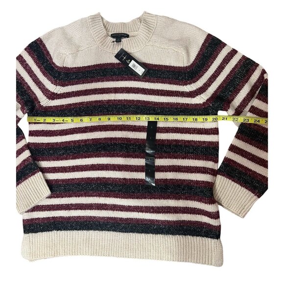 Banana Republic Women sweater pullover Large stripped crew ribbed neck New - Picture 9 of 12